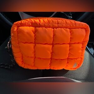Free people Bright Orange Quilted Pouch
